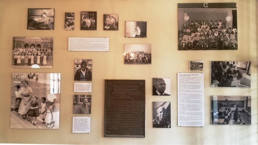 See our history walls in the front lobby.